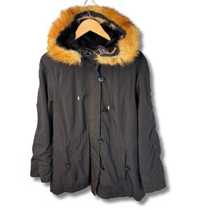 Pendleton Women's Black Parka w/ Real Red Fox Fur Trimmed Hood Small